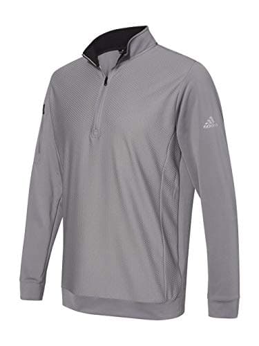 Image of adidas Mens Performance Texture Quarter-Zip Pullover (A295) -Grey Three -M