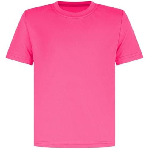 Image of Athletic Sportswear Kids T Shirts Football Tops Gym Boys Girls School P.E Sports Fitness Running Top T-Shirt (5-6 Years, Pink)