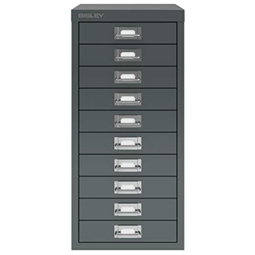 Image of Bisley Filing Cabinet, Metal, Anthracite Grey, One Size, H2910NL