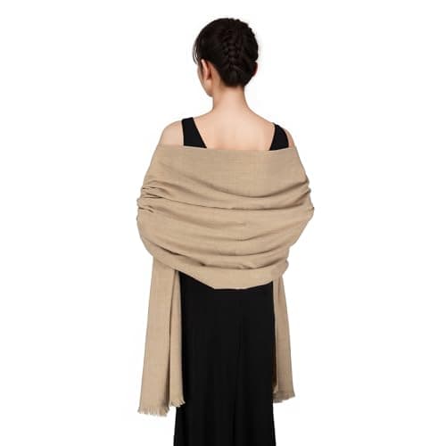 Image of SWAT PANY Scarfs for Women Camel Pashmina Shawls and Wraps for Women Wedding Winter Ladies Scarf