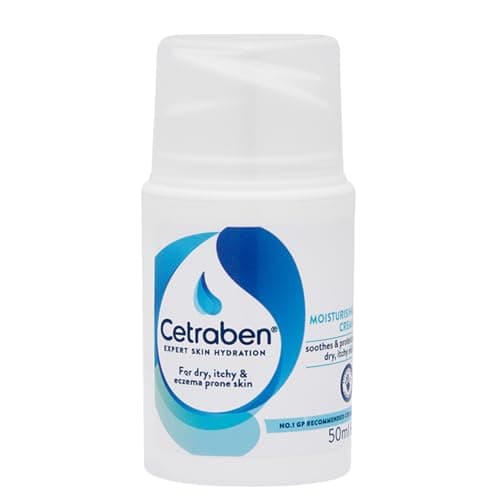 Image of Cetraben Moisturising Cream, For Dry, Itchy, Sensitive & Eczema-Prone Skin, Soothe, Moisturise, Hydrate, & Protect, Dermatological Moisturiser,Daily Use on the Body, Fragrance Free, 1 x 50ml