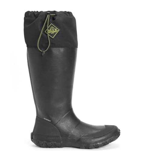 Image of Muck Boot Unisex Forager Waterproof Lightweight Wellington Rain Tall Rubber Garden Boots, Black, 15 US Men, Black, 16 Women/15 Men