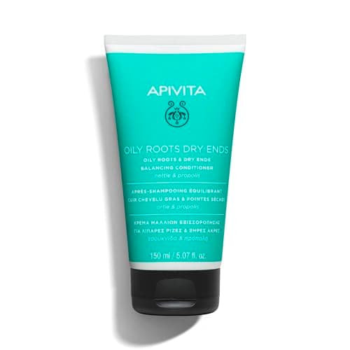Image of APIVITA Oily Roots & Dry Ends Balancing Conditioner | Balances, Hydrates & Moisturizes Hair with Nettle & Propolis, 150 mL / 5.07 oz