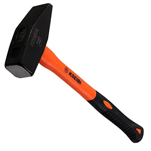 Image of KSEIBI 271465 Machinist Engineers Hammer, Forged Steel Cross Peen Sheet Metal Hammer, Blacksmith Forging Tools (Anti-Slip Handle, 3.30 lb / 1500 grams)