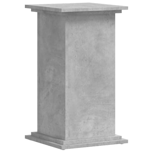 Image of vidaXL Plant Stand Pot Holder - Engineered Wood, Concrete Grey, 33 x 33 x 60 cm, 60 kg Capacity - Modern Minimalistic Design