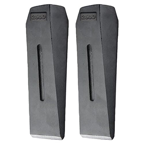 Image of SPARES2GO Log Splitting Wedge Chisel Wood Fire Timber Splitter Maul Spike (2.5KG 6lb, 10", Pack of 2)