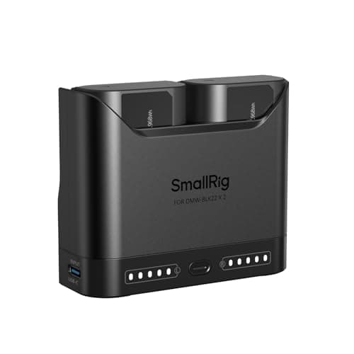 Image of SMALLRIG DMW-BLK22 Camera Battery Set for Panasonic, 22.5W Dual Slot Charger with 1940mAh Batteries, Full Compatible With Panasonic Lumix GH5, GH5 II, GH6, GH7, S5, S5 II/IIX, S9, G9 II - 5487