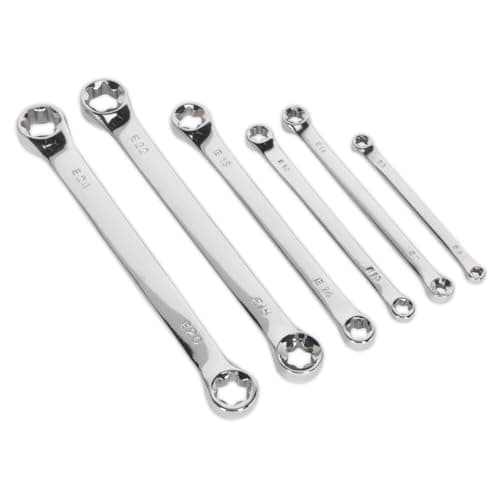 Image of Sealey Siegen S01107 6pc TRX-Star* Double End Spanner Set, Silver