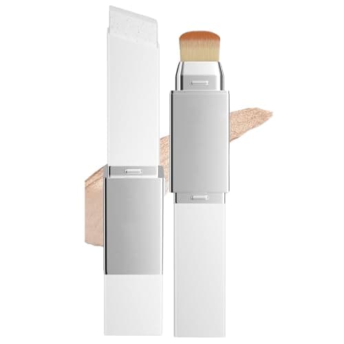 Image of Color Changing Foundation Stick,2-in-1 White Stick Foundation,Dual-Ended Full Coverage Hydrating Concealer Balm With Brush, Moisturizing Makeup Cover Cream Balm for All Skin Types