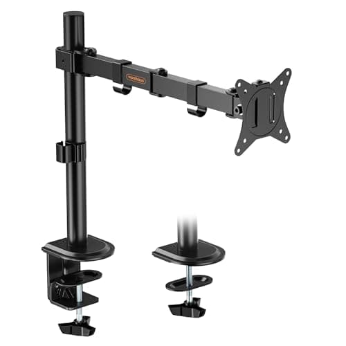 Image of VonHaus Single Monitor Stand for 13-32" Screens, Monitor Mount with Desk Clamp, Height Adjustable, Easy Assemble Stand with Full Tilt, Rotation & Swivel Arm, VESA: 75x75 & 100x100mm