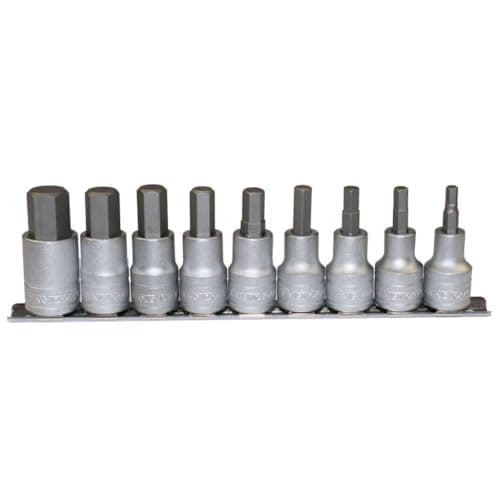 Image of Teng M1212 1/2-inch Clip Rail Metric Hex Socket Drive (9 Pieces)