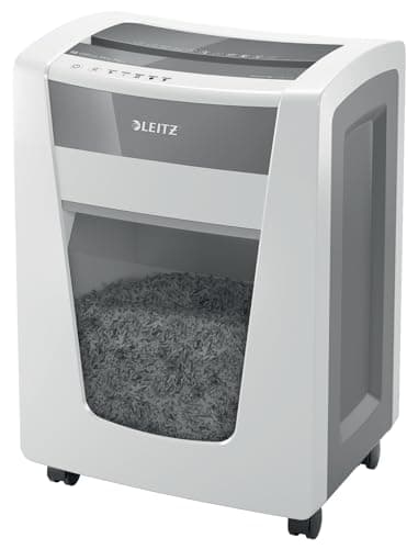 Image of Leitz IQ Office Pro P6+ Super Micro Cut Paper Shredder, Shreds 6-5 Sheets (70-80 gsm), 30L Bin, White, 80101000