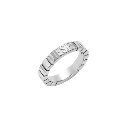 Image of Diesel Men's Stainless Steel Band Rings Matte Silver