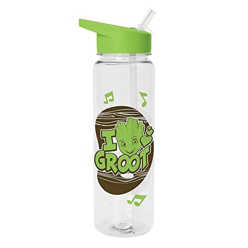 Image of Marvel Guardians of the Galaxy Water Bottle (I Love Groot Design) Clear Plastic Water Bottle 540ml, Groot Gifts and Marvel Gifts for Men, Women and Kids - Official Merchandise