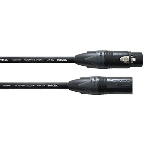 Image of CORDIAL - XLR microphone cable 5 m, cross section 0.5 mm2, gold-plated contacts, NEUTRIK plug - ECL CSM5FM-GOLD250