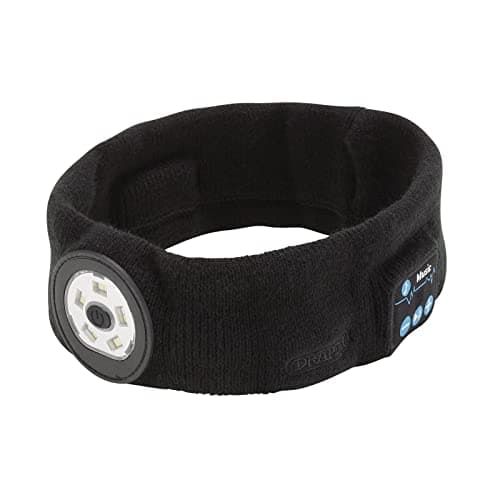 Image of Draper 28344 Smart Wireless Rechargeable Headband with LED Head Torch and USB Charging Cable, Black, One Size