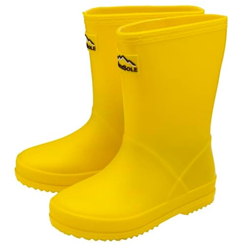 Image of NorthSole Kids Plain PVC Wellies Boys & Girls Wellington Boots - Yellow - UK 7