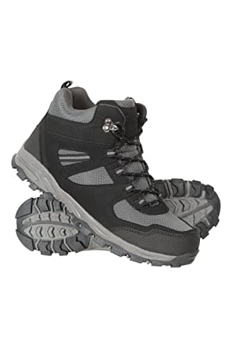 Image of Mountain Warehouse Mcleod Womens Comfortable Boots - Breathable, Durable, Padded & Lightweight Walking Shoes - For Spring Summer, Trekking & Travelling Jet Black Adult Shoe Size 3
