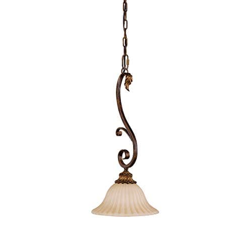 Image of 1 Bulb Ceiling Pendant Light Fitting - Aged Tortoise Shell - LED E27 60W Bulb
