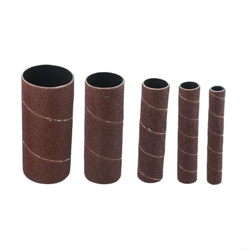 Image of Pack of 5 Sanding Drum Sleeves 4 5inch Length Compatible with Oscillating Spindle Sanders Various Grits 80, 150, 240 for Professional Sanding Use (Grit 240)