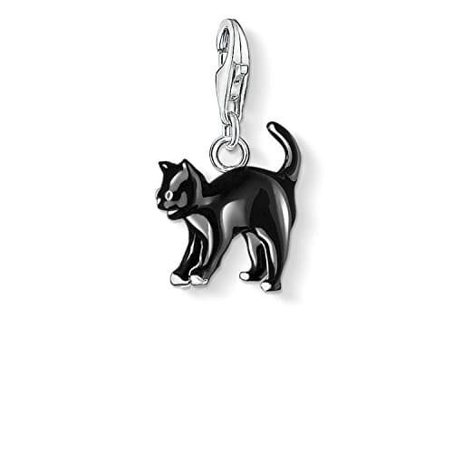 Image of Thomas Sabo Women Charm Pendant Cat Charm Club 925 Sterling Silver 0701-007-11