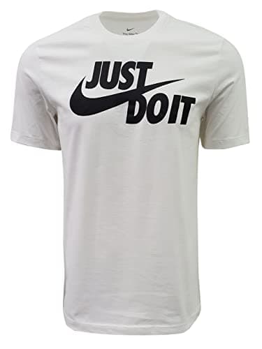 Image of Nike Men's NSW Tee Just Do It Swoosh, White (Black Logo), S