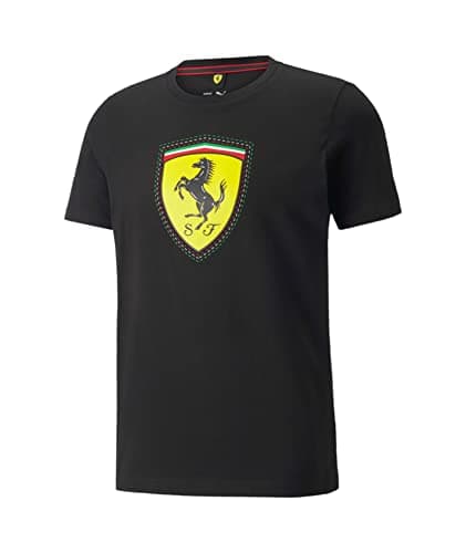 Image of PUMA Ferrari Race Colored Black Big Shield Tee, Puma Black, Large