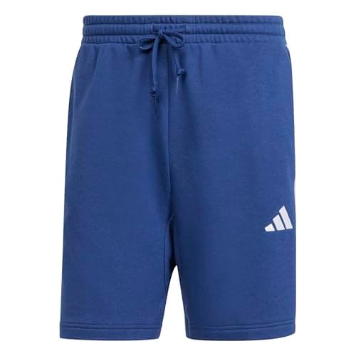 Image of adidas Men's Essential Three Stripes French Terry Short, Dark Blue/White, M