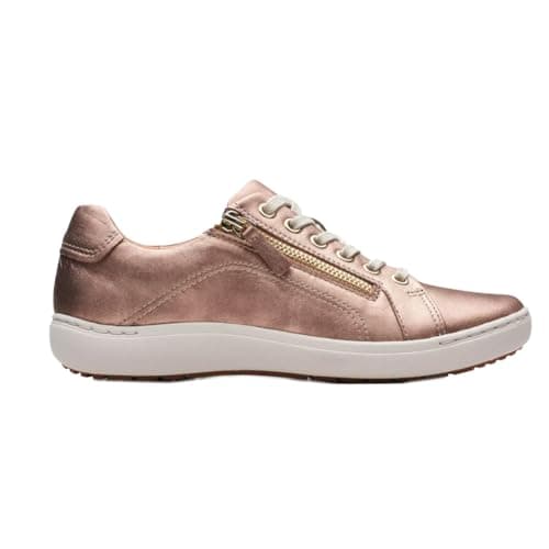 Image of Clarks - Womens Nalle Lace Shoes, Color Rose Gold Lea, Size: 6.5 UK Wide