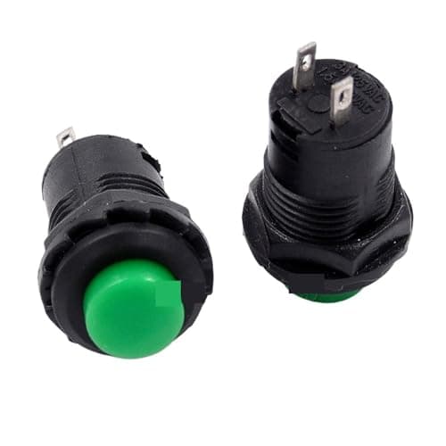 Image of 10Pcs 12mm Momentary Push Button Switch Switch 3A 125VAC 1.5A 250VAC Self Return Momentary No Lock Red Green Reset Button Switch(Green)