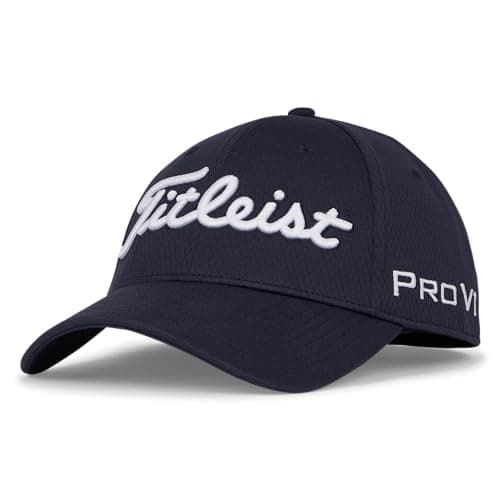 Image of Titleist Tour Elite Golf Cap, Navy/White, Fitted, Small/Medium
