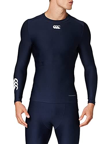 Image of Canterbury Men's Thermoreg Long Sleeve Top | Compression Shirt | Base Layer Top with Heat Retention & Thermal Regulation Top, Navy, L