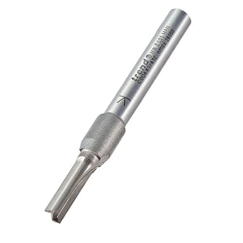 Image of Trend CraftPro Straight Two Flute Router Cutter Bit, 1/4 Inch Shank, 5mm Cut Diameter & 16mm Cut Length, Tungsten Carbide Tipped, C004X1/4TC