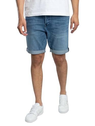 Image of Replay Men's Jeans Shorts with Stretch, Blue (Medium Blue 009), 34