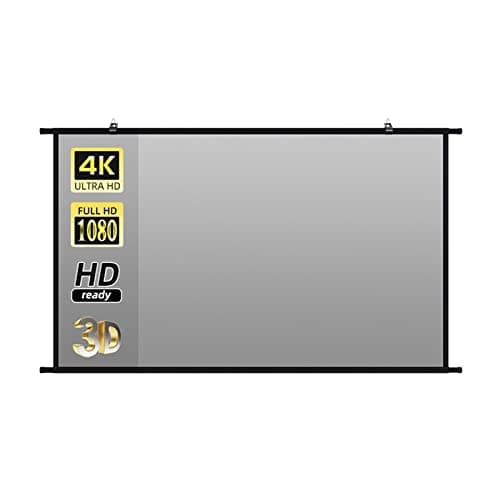 Image of Pull Down Projector Screen, Wall Mounted Projector Screen Grey Anti-Light Resistant Reflective Fabric 60 84 100 120 Inch For Home Theatre Outdoor for Home School Cinema Theater Outdoor Indoor(100 inch