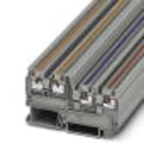 Image of PHOENIX CONTACT PTIO 1.5/S/3 Initiator Actuator Terminal 250V 13.5A Number of Connectors 4 Cross Section 0.14mm²-1.5mm² AWG 26-14 Width 3.5mm Grey Pack of 50
