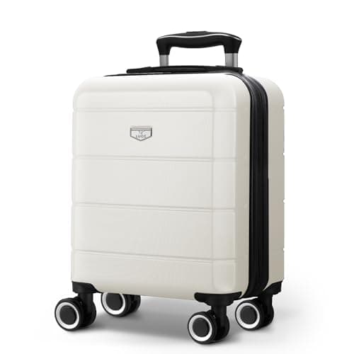 Image of LUGG 15 Inch Jetset Lightweight Travel Cabin Bag Carry On Approved Suitcase ABS Shell Protection Water Resistant & Safe Locking System Easyjet Free Under seat Luggage (45x33x20cm)