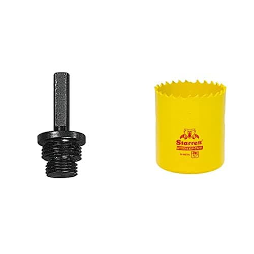 Image of Starrett A19 Arbor for A1/A2/A10 & Deep Cut Hole Saw - DCH0200 Heavy Duty Bi-Metal with Extra Cobalt HSS Teeth - For Metals Wood Cast Iron Fibreglass Plastic Materials - 51mm