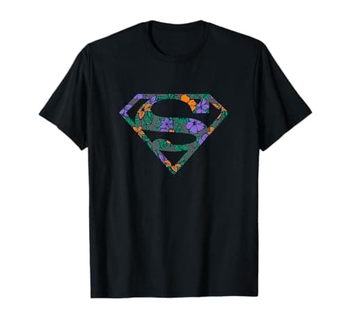 Image of DC Comics Floral Superman Logo T-Shirt