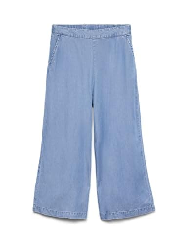Image of VERO MODA Womens Vmbree Mr Wide Tencel Culotte Ga Noos, Medium Blue (Medium Blue Denim), M UK