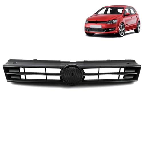 Image of ROBUST Front Upper Main Grill Black With Chrome Moulding for Volkswagen Polo 6R0853651G 6R0853651C 6R0853651G9B9 2009-2014