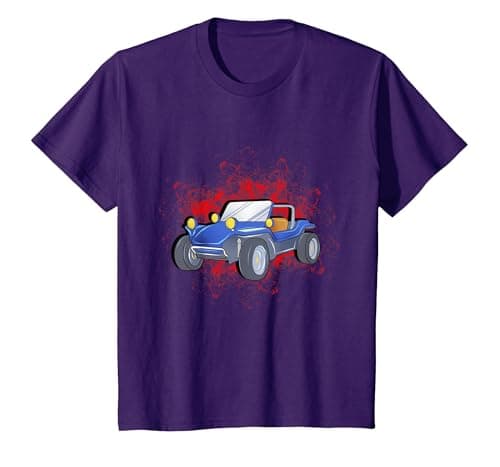 Image of Dune Buggy Graphic Beach RC Car Truck Graphic Men Women Kids T-Shirt, Youth, Purple, Large