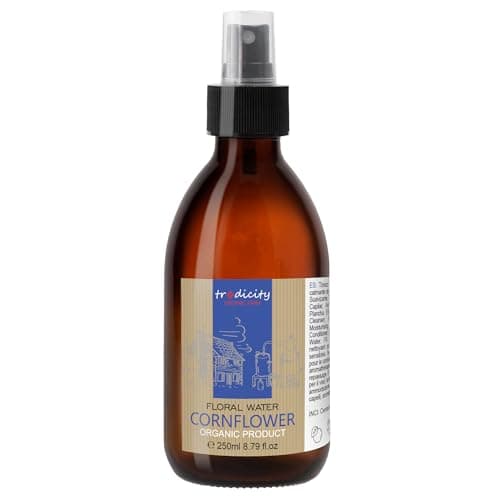 Image of Organic Cornflower Water, Floral Water, Anti Dark Circles, Pockets, Swelling - Certified Organic Formula, 99% Natural, Vegan - 250 ml Bottle Spray