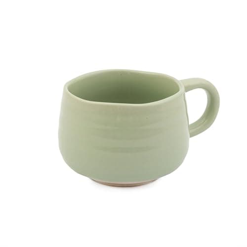Image of Jamie Oliver Big Love Green Cosy Cuppa, Speckled Stoneware Coffee, Tea Mug, Ideal for Any Occasion, Dishwasher, Microwave, 12.7oz, 375ML, 13x10x7CM