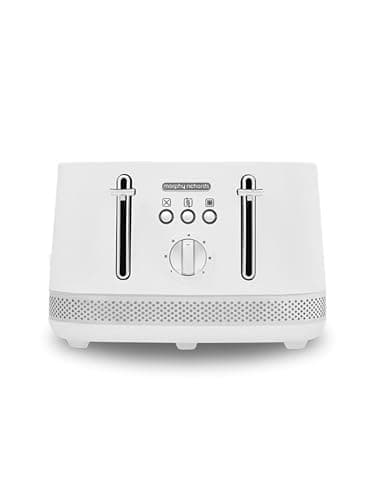 Image of Morphy Richards Illumination 4 Slice Toaster, 7 Toast Settings, Browning Controls, Variable Width Slots, Auto Pop-up, Removeable Crumb Tray, Cord Storage, 1500W, White, 248021