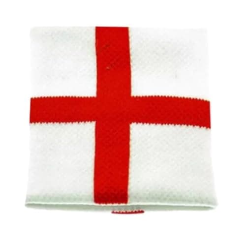 Image of Unisex England St George Cross Red and White Pattern 2 Pack Sweatband Wristbands