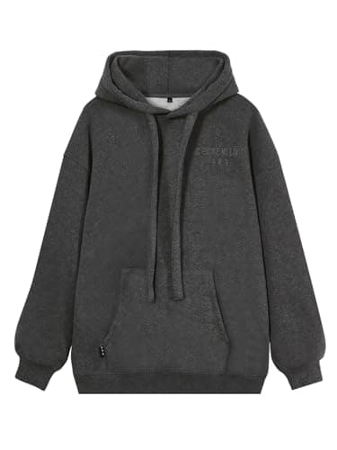 Image of Vislivin Hoodie Pullover for Women Long Sleeve Hooded Sweatshirt with Pocket Casual Oversize Hoody Top Dark Gray-L