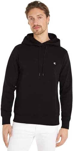 Image of Calvin Klein Jeans Men’s Embroidered Badge Hoodie, Black (Ck Black), XL