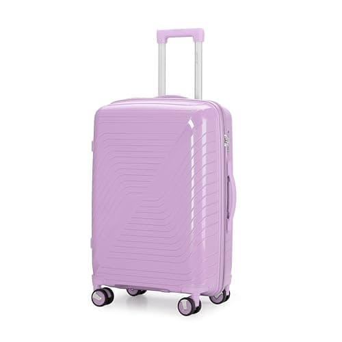 Image of Aerostar 24” Medium Lightweight PP Hard Suitcase 4 Silent Spinner Wheels Check-in Luggage Integrated TSA Combination Lock for 15 to 20kg (Purple, 75 Litre)
