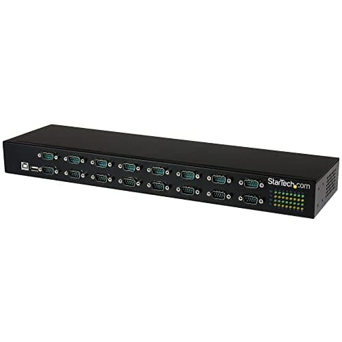 Image of StarTech.com USB to Serial Hub - 16 Port - COM Port Retention - Rack Mount and Daisy Chainable - USB to RS232 Hub, TAA